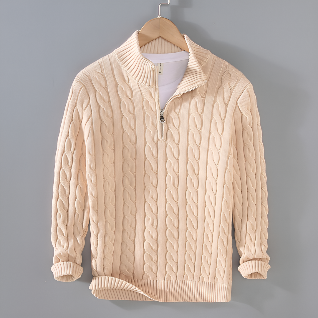 Anthony - Pull Torsadé Demi-Zip