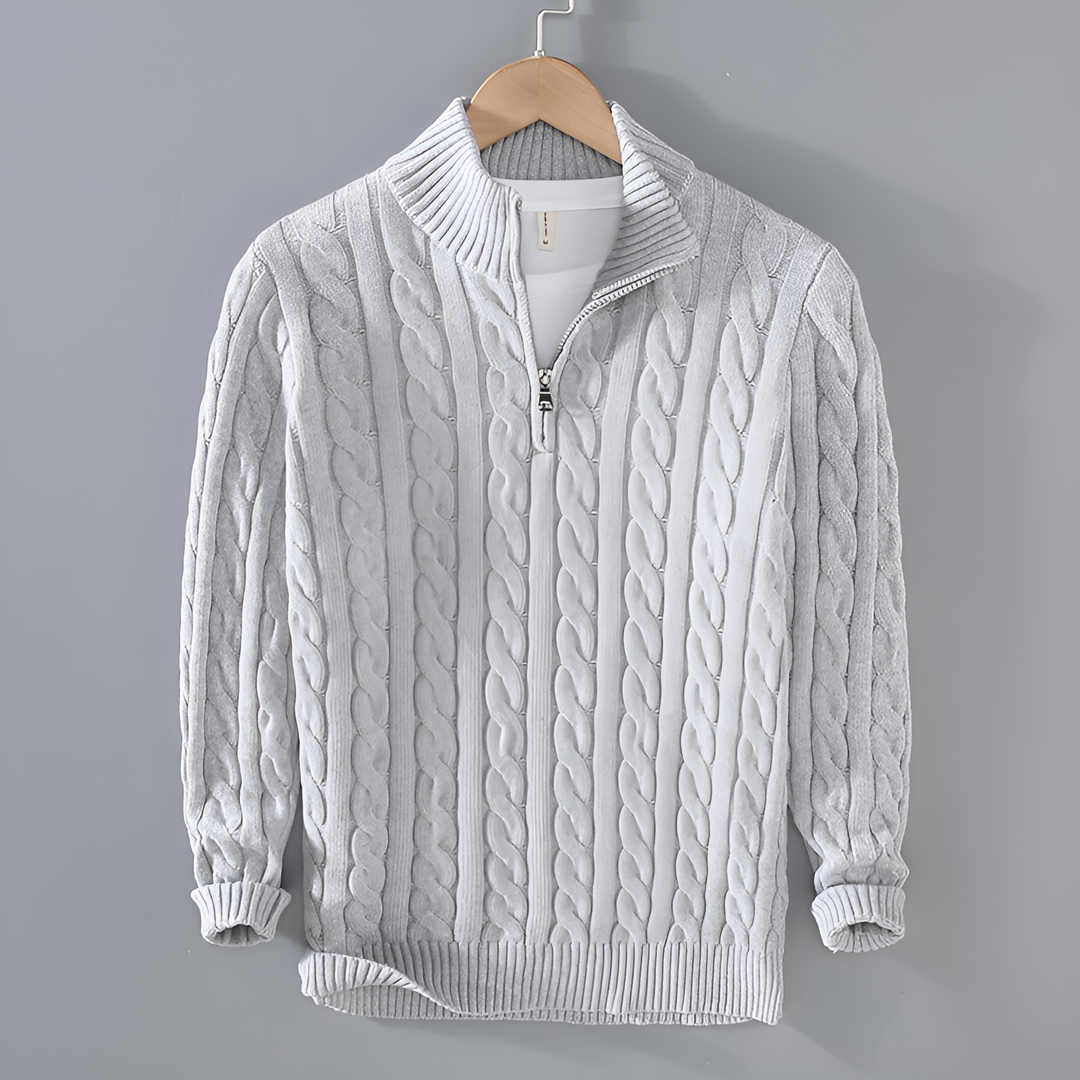 Anthony - Pull Torsadé Demi-Zip