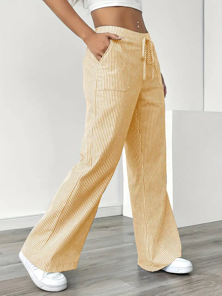 Louise - Pantalons Rayés Décontractés