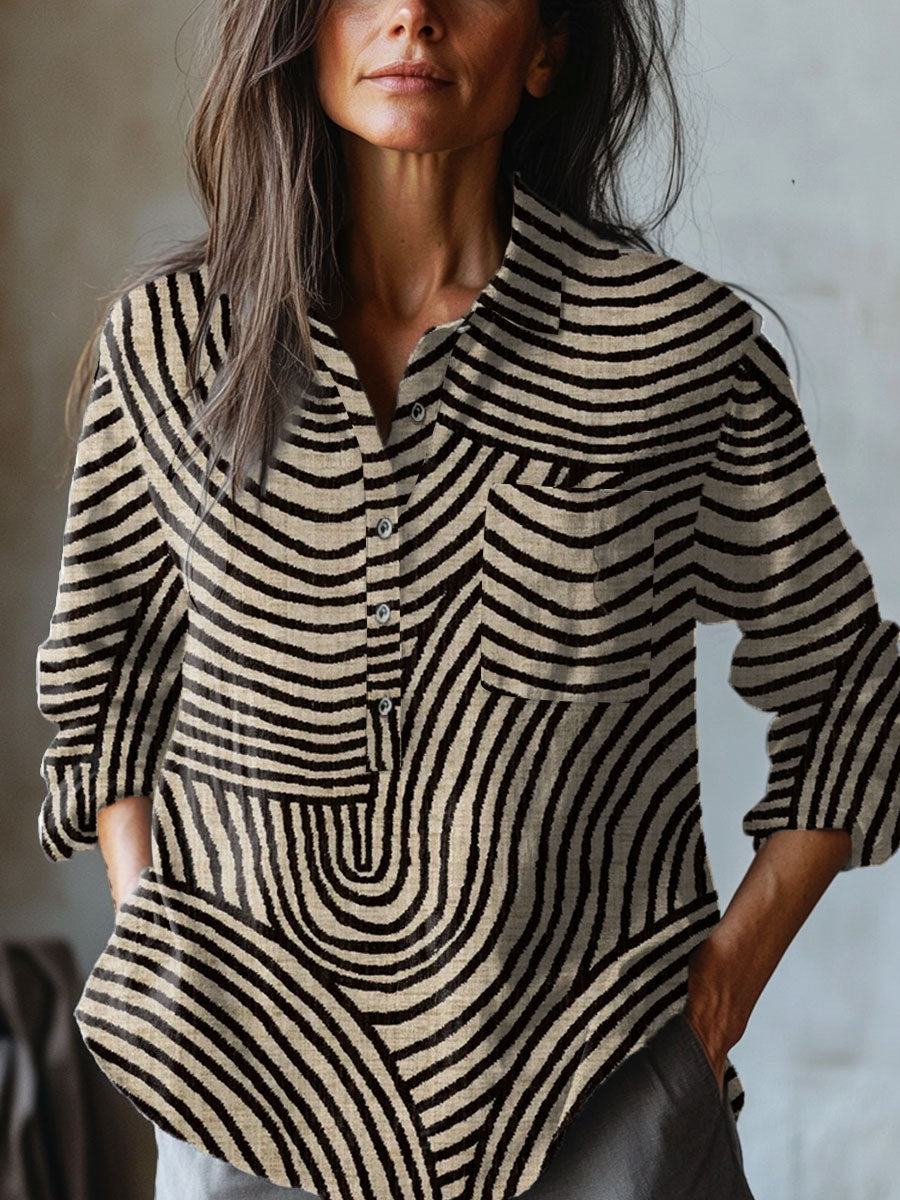 Adelina – Printed Linen Blouse