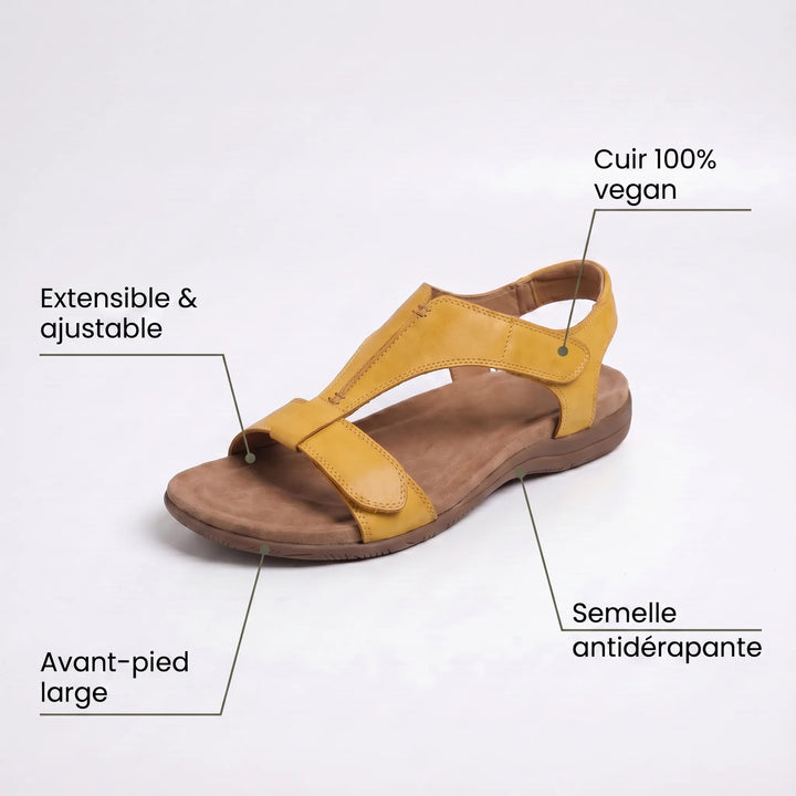Lyria™ - Open-toe Leather Sandals with Orthopaedic Comfort