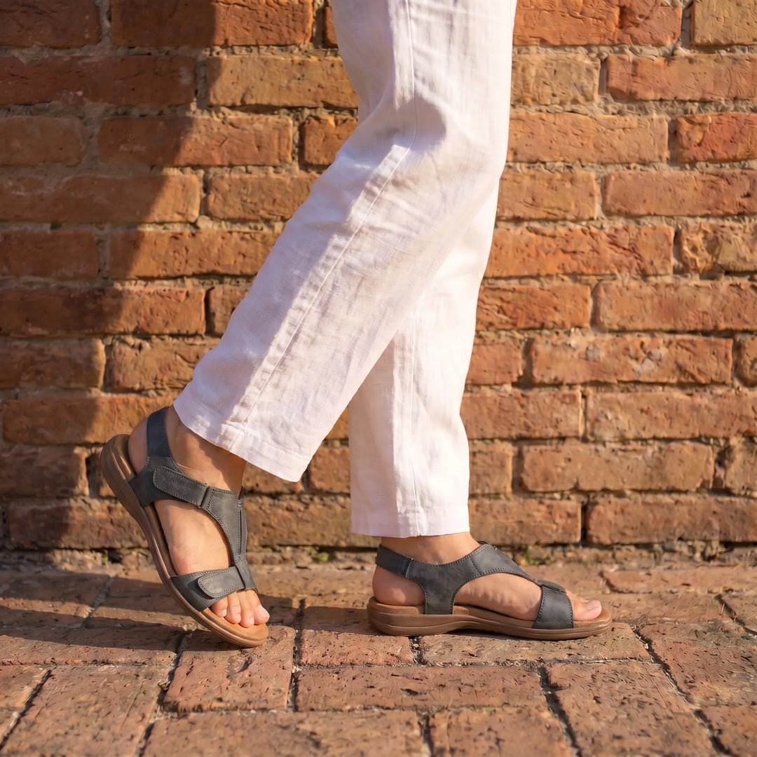 Lyria™ - Open-toe Leather Sandals with Orthopaedic Comfort