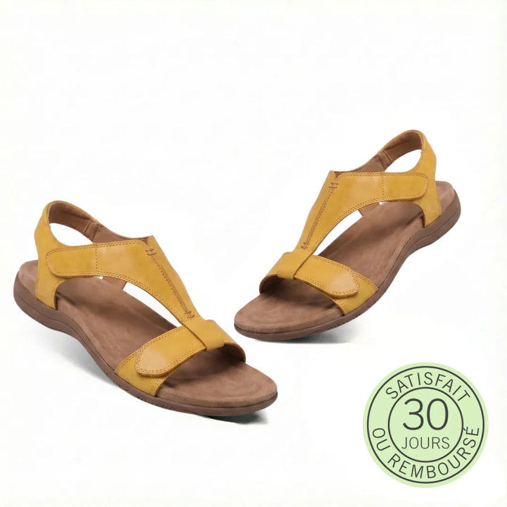 Lyria™ - Open-toe Leather Sandals with Orthopaedic Comfort