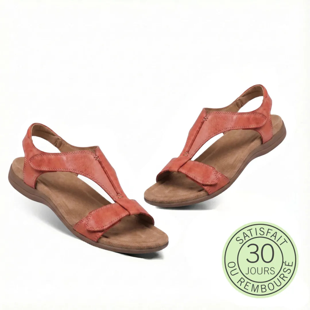Lyria™ - Open-toe Leather Sandals with Orthopaedic Comfort