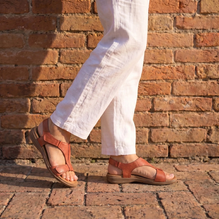 Lyria™ - Open-toe Leather Sandals with Orthopaedic Comfort