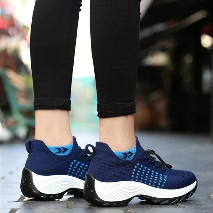 Ortho Stretch Cushion Shoes for Women - White Blue